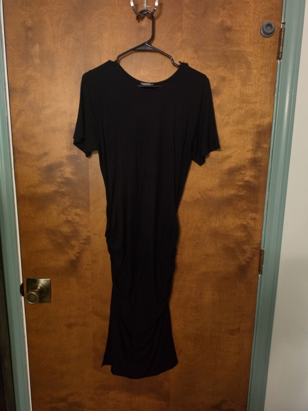 VENUS Black Short-Sleeve Maxi Dress